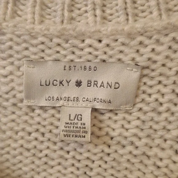 5/$25-Lucky Brand Oatmeal Color Sweater EUC - Picture 3 of 7